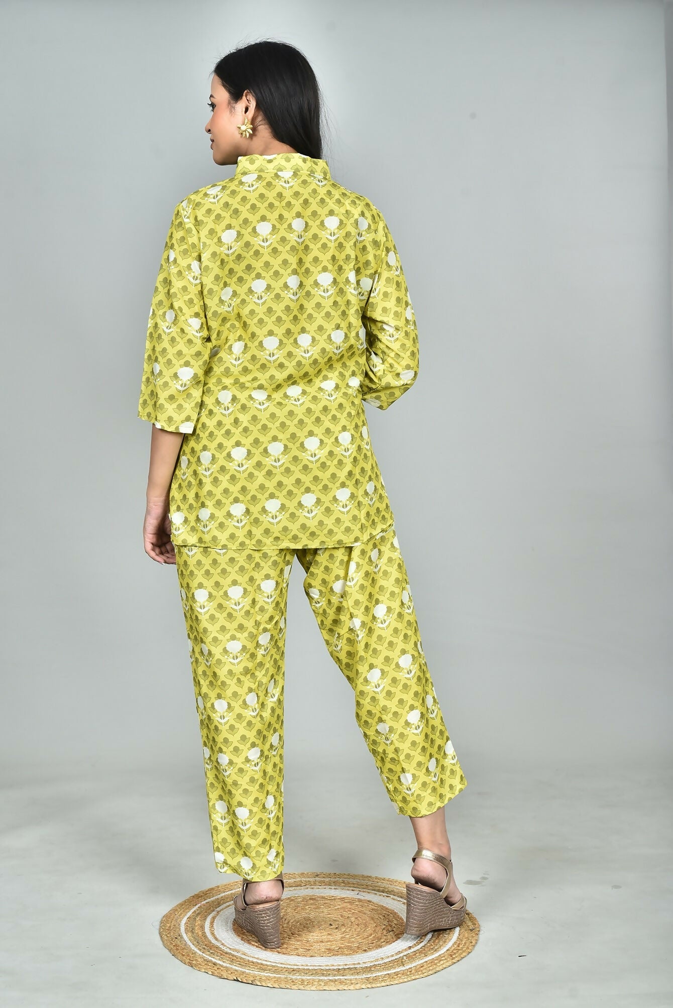 Morchari Digital Print Semi Muslin Co-Ord Set Top & Trouser-Multicolor - Swadesiicart