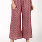 Aniyah Rayon Block Print Flared Pink Palazzo Dusty (AN-158K)