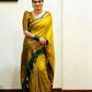 DEIANA'S Beautiful Designer Golden zari Soft Lichi Silk Saree - Yellow Green - Swadesiicart