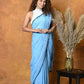 Very Much Indian Mul Cotton Khadi Design Handloom Woven Saree - Blue | Swadesiicart