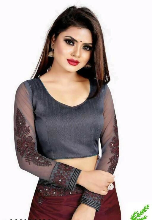 Dishitha Creation Indian Women's Designer Embroidered Art Silk Saree - Maroon | Swadesiicart