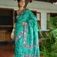 Arfa Fashion House Rama Pure Chanderi Cotton Batik Printed Saree