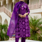The52 Purple Women's Gorgeous Rayon Embroidered Straight Kurta with Pant And Dupatta Set - Swadesiicart