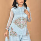 Morchari Women And Hand Embroidery Palazzo Set-Sky Blue - Swadesiicart