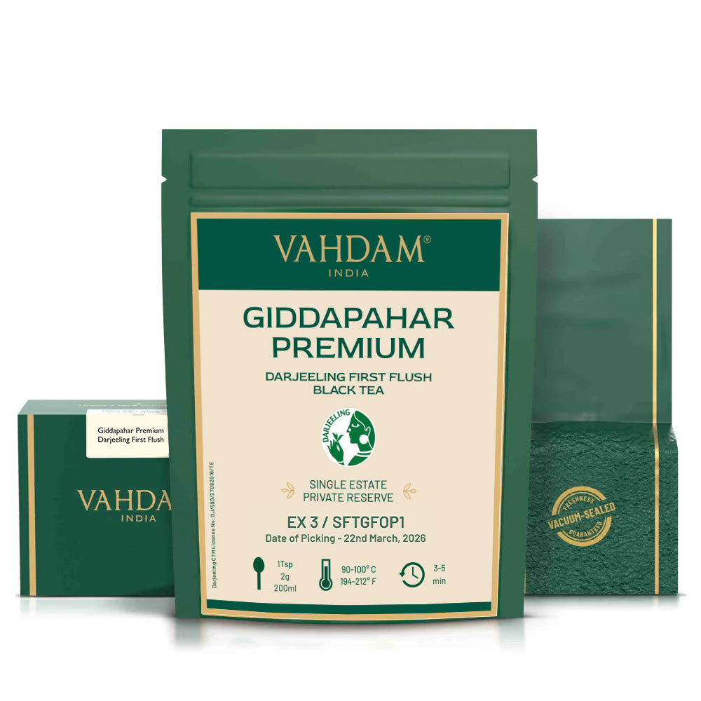 2026 Giddapahar Premium Darjeeling First Flush Tea DJ FF BT/ 100g/ Pack of 4