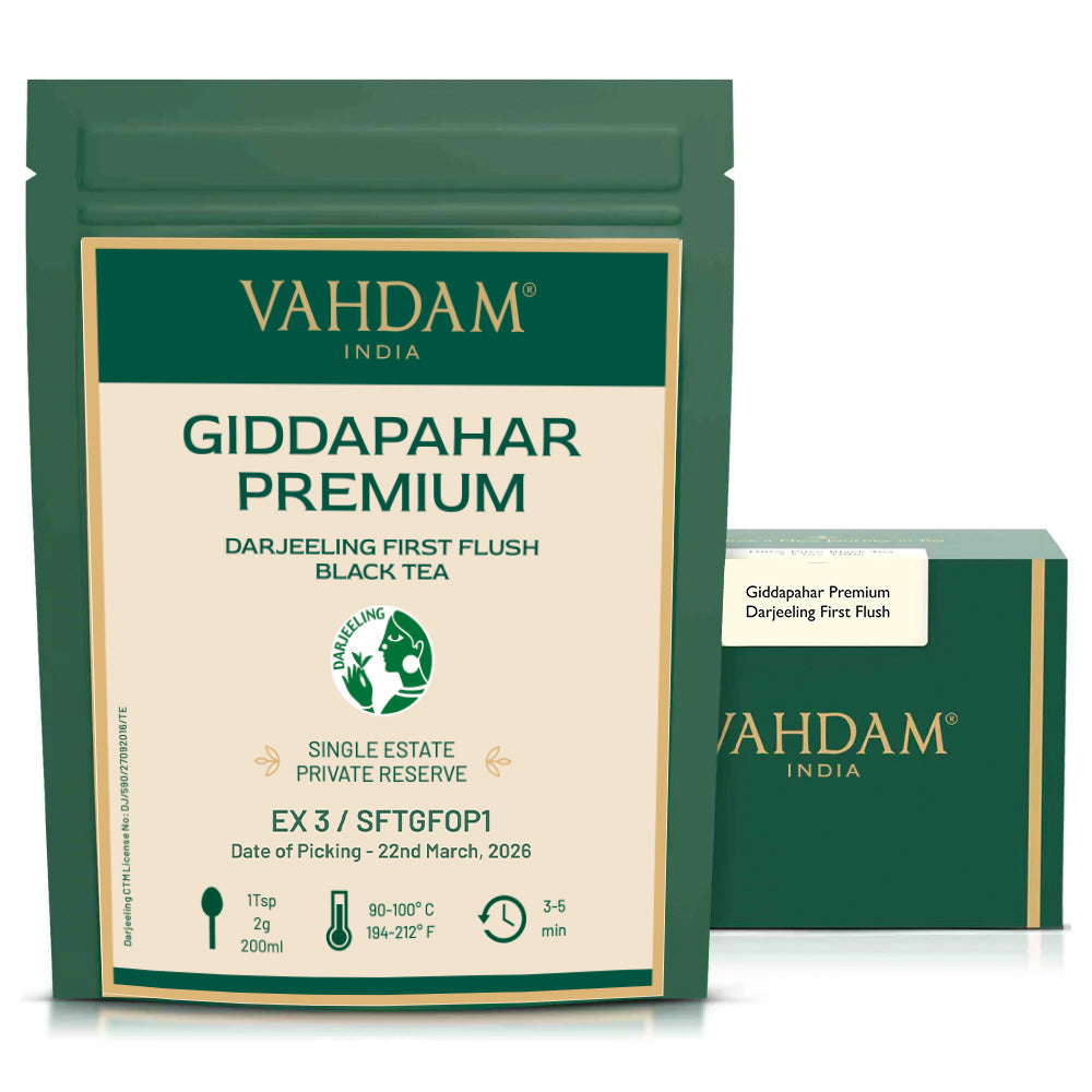 2026 Giddapahar Premium Darjeeling First Flush Tea DJ FF BT/ 100g/ Pack of 4