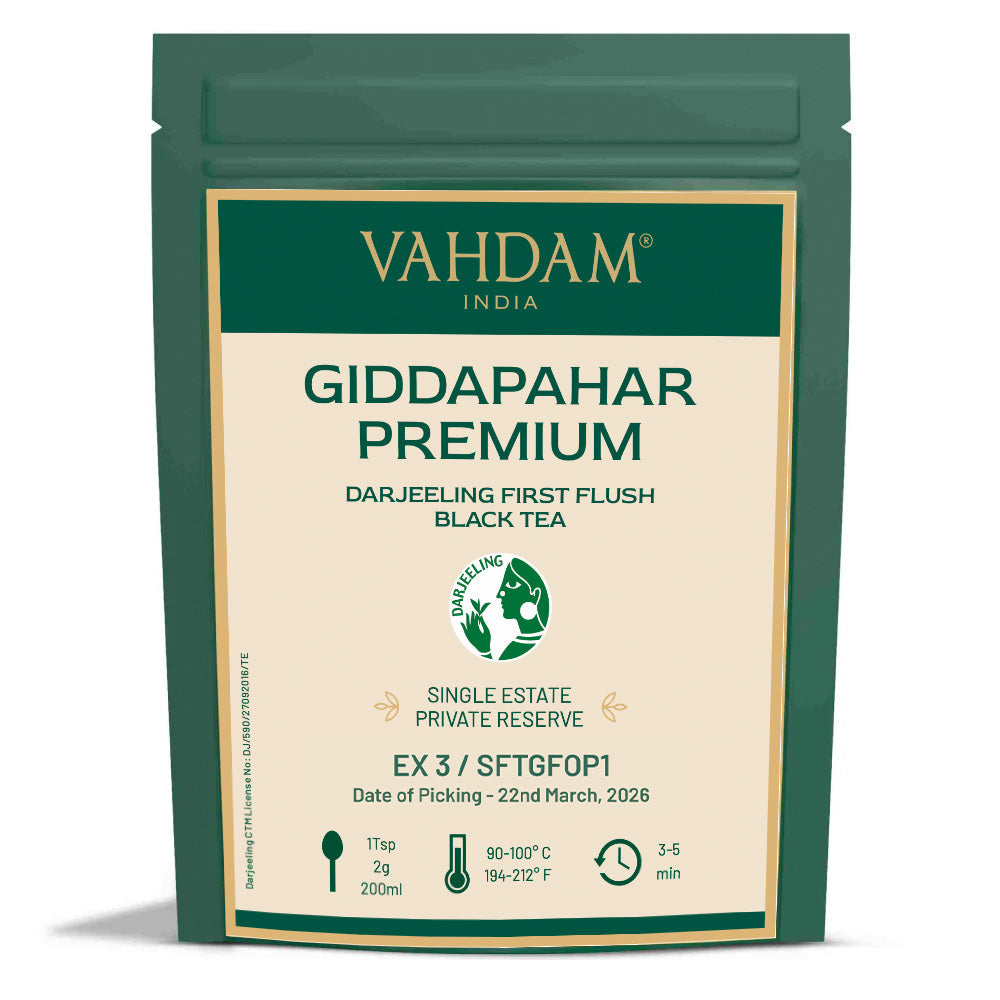 2026 Giddapahar Premium Darjeeling First Flush Tea DJ FF BT/ 100g/ Pack of 4