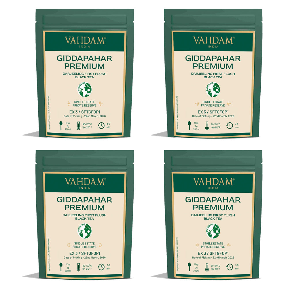 2026 Giddapahar Premium Darjeeling First Flush Tea DJ FF BT/ 100g/ Pack of 4