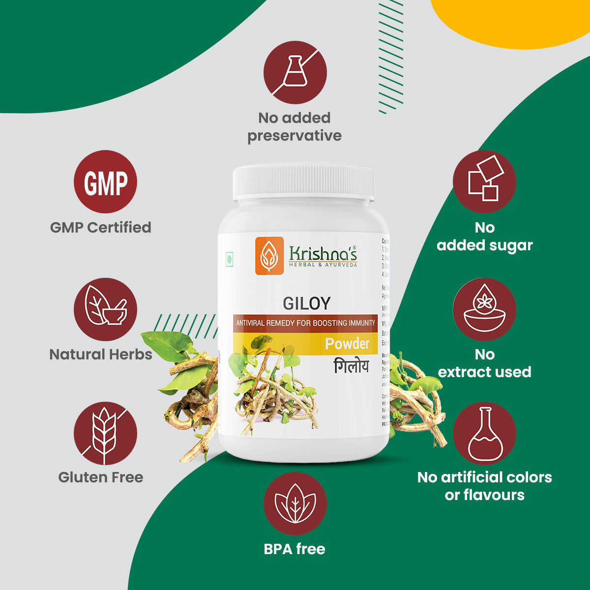 Krishna'S Herbal & Ayurveda Giloy Powder | Swadesiicart