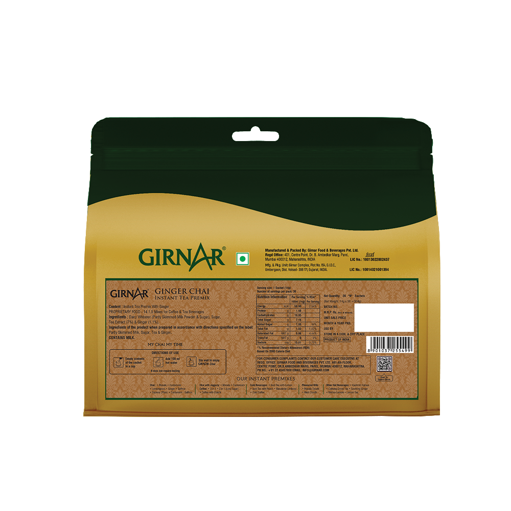 Girnar Instant Tea Premix With Ginger | Swadesiicart