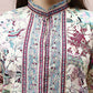 Cream Rayon Floral Printed Top with Matching Bottom - Eesha - Swadesiicart