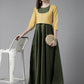 Ahalyaa Womens Olive Art Silk Solid Dress with Jacket | Swadesiicart