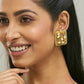 Nuyug 22K Gold-Plated Kundan & Filigree Concept Rectangular Leafy Studs | Swadesiicart
