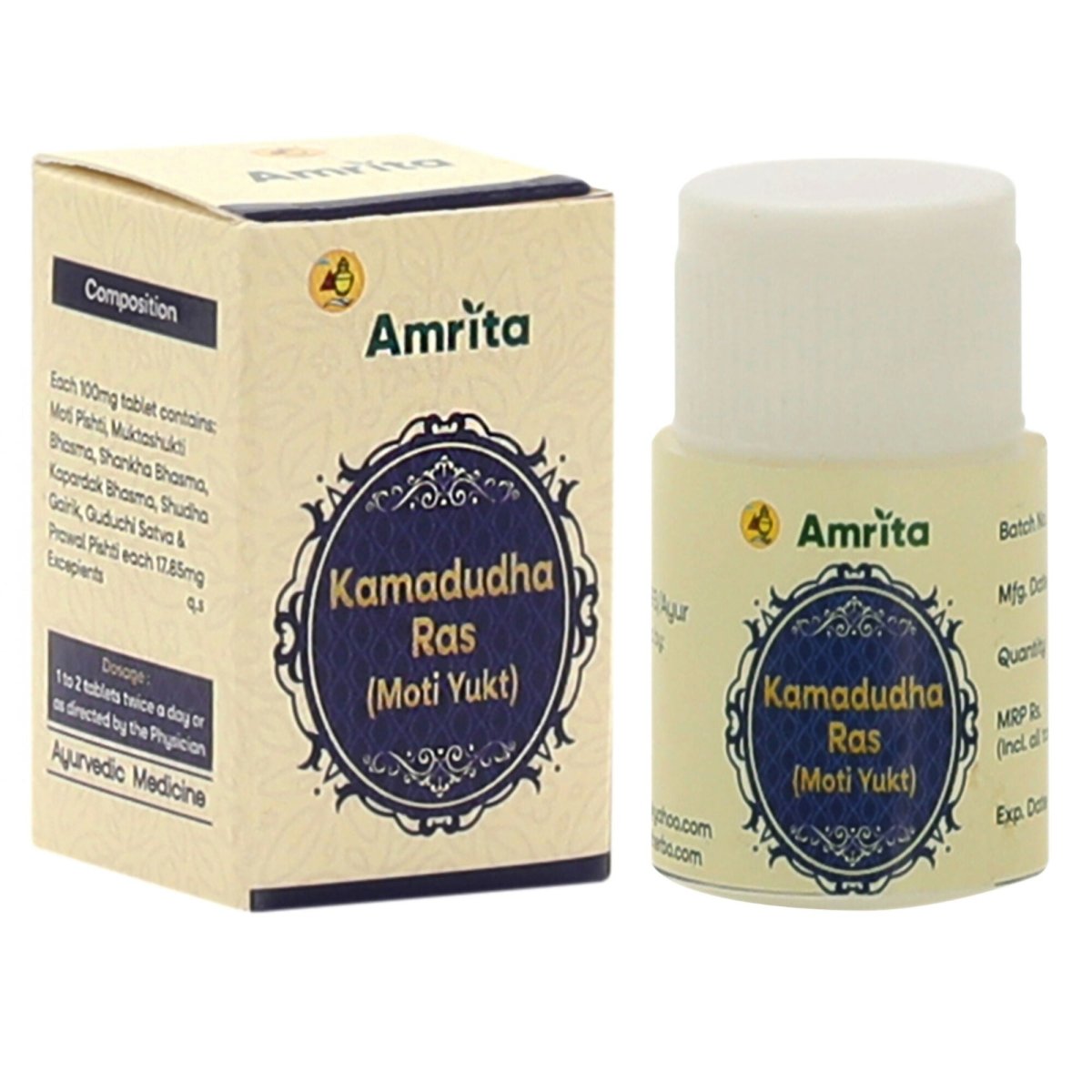Amrita Kamdudha Ras Moti Tablets - Amrita Herboceuticals