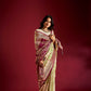 Joban Fashion Cream & Parrot Green Plain With Weaving Border Banarasi Silk Sarees | Swadesiicart