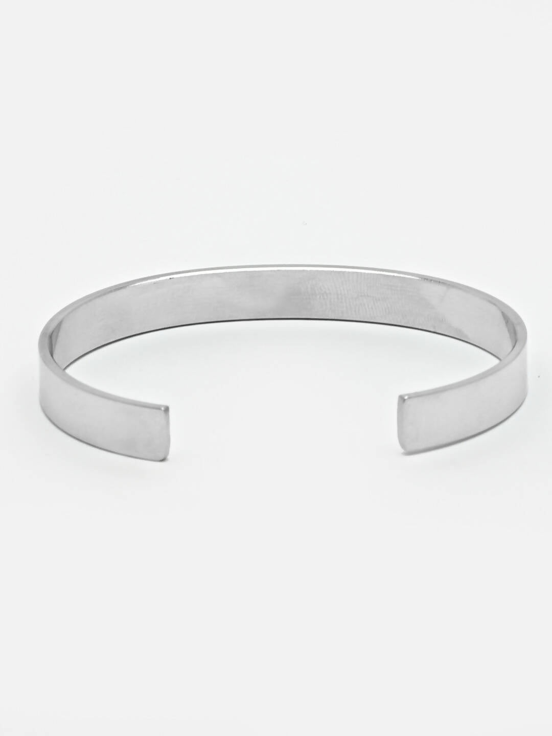 NVR Men Silver Stainless Steel Cuff Bracelet - Swadesiicart
