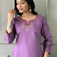 Partywear Designer Purple Viscos Rayon Stitched Suit With Dupatta - Tanisha | Swadesiicart