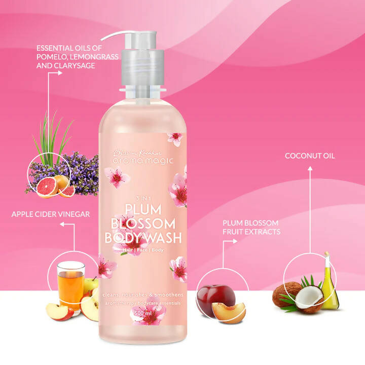 Blossom Kochhar Aroma Magic 3-in-1 Plum Blossom Body Wash | Antioxidant Aromatherapy Body Wash for Soft Skin - Swadesiicart