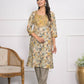 Festive Wear Ethnic Cream chanderi Stitched Suit With Dupatta - Anbazaar - Swadesiicart