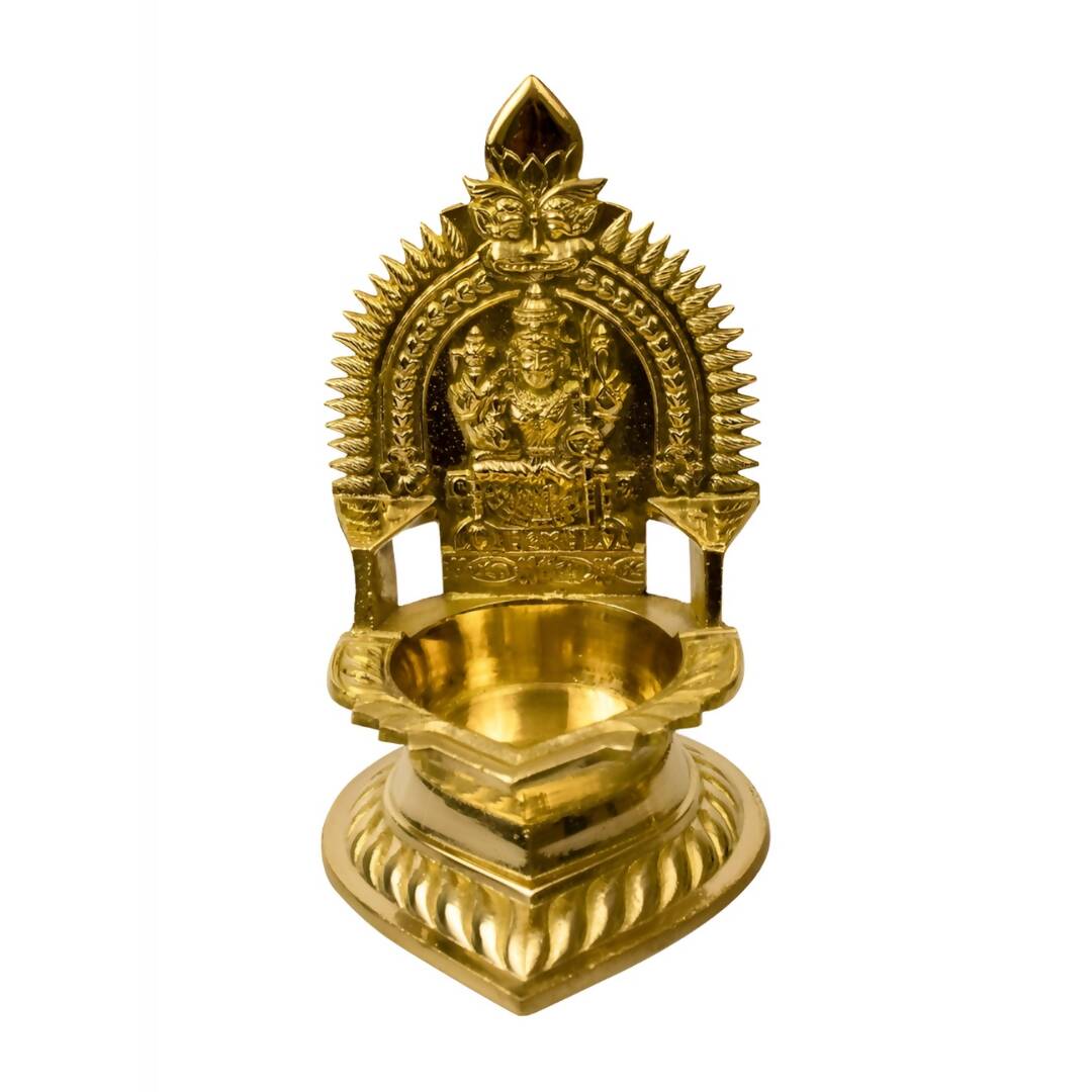 Spillbox Gold-Toned Brass Karumbu Kamachi Diya Pooja Essential | Swadesiicart