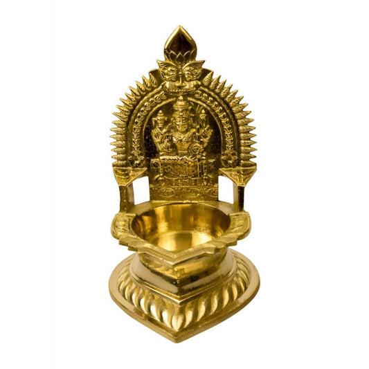 Spillbox Gold-Toned Brass Karumbu Kamachi Diya Pooja Essential | Swadesiicart