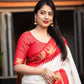 Red Silk Zari Woven Saree with Unstitched Blouse - Hiral Fashion | Swadesiicart
