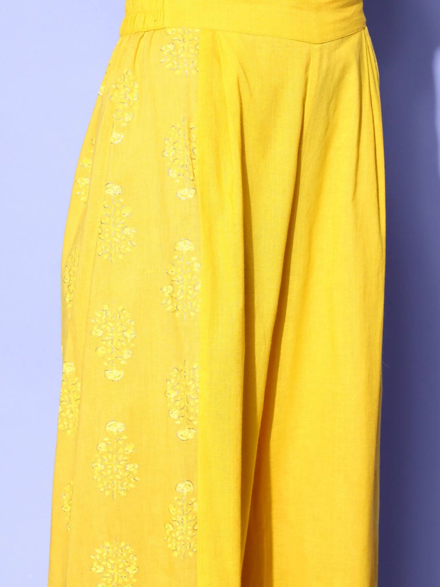 Ahalyaa Women's Traditional Wea Co-ods - Mustard | Swadesiicart