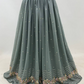 Lorenvalley Fashion Grey Faux Georgette Embroidery with Sequince Work Salwar Lehenga Stitched | Swadesiicart