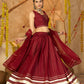 AI Fashion Maroon Silk Crepe Designer Navratri Wear Lehenga Choli Collection
