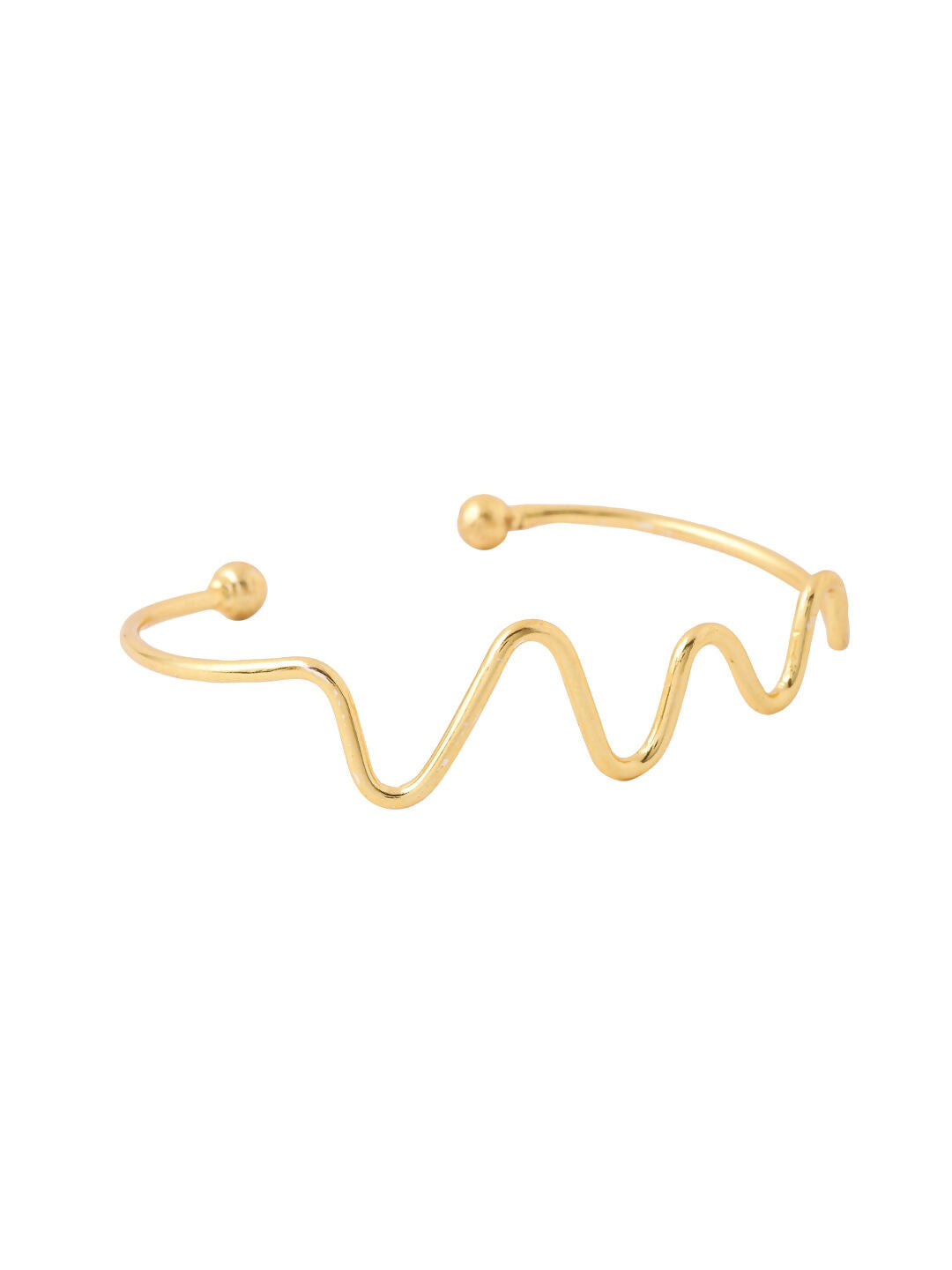 NVR Women Gold-Polished Adjustable Kada Bracelet - Swadesiicart