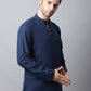 Even Apparels Navy Pure Cotton Men's Kurta With Band Collar | Swadesiicart