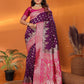 Joban Fashion Banarasi Purple Woven Soft Silk Saree | Swadesiicart