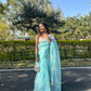 Vamsee Samriddhi Blue Organza Saree - Swadesiicart