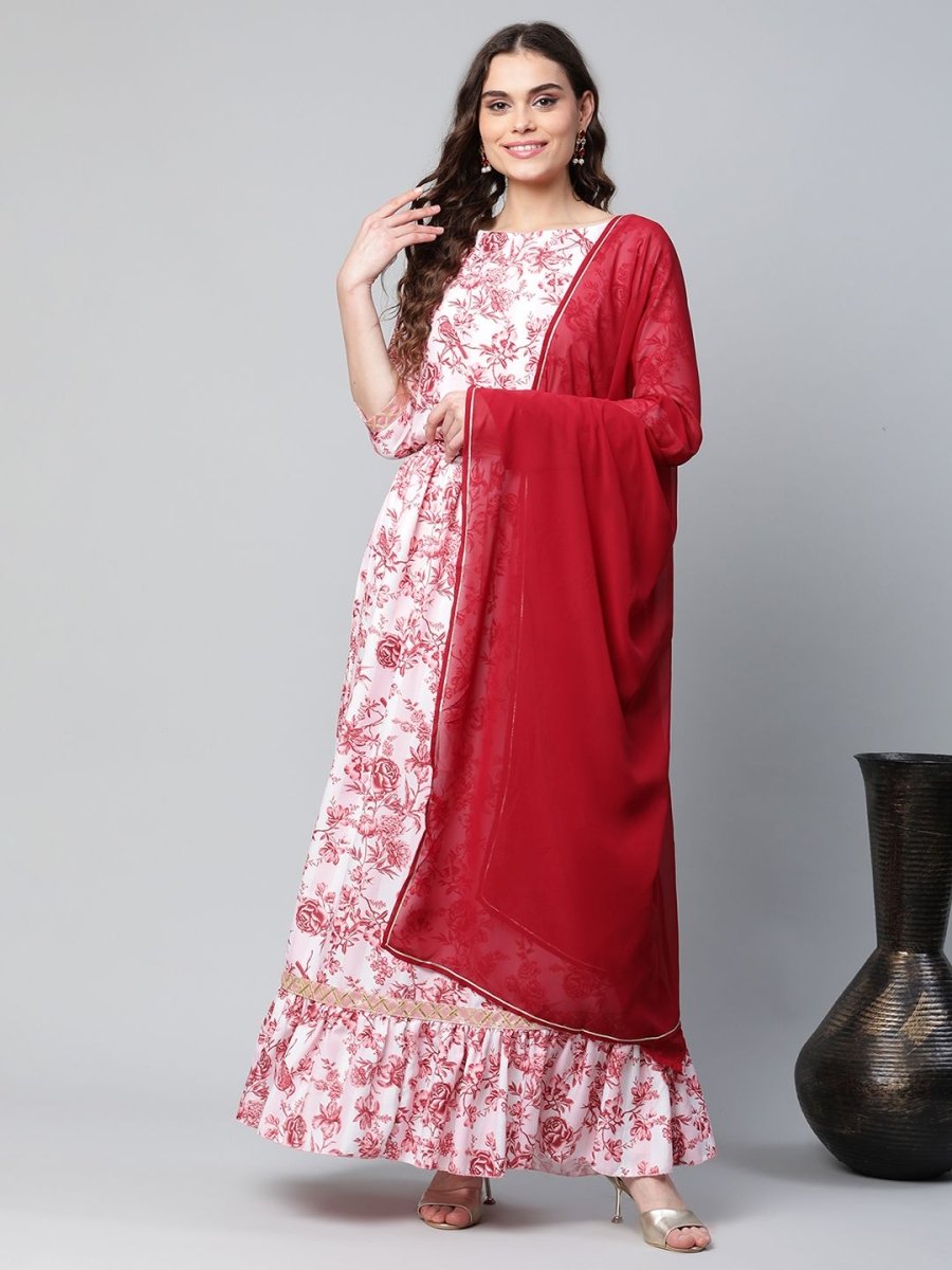 Ahalyaa Women Rayon Pretty Pink Printed Ready to Wear Lehenga Choli with Dupatta | Swadesiicart