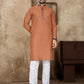 Anaita Orange Linen Silk Straight Kurta