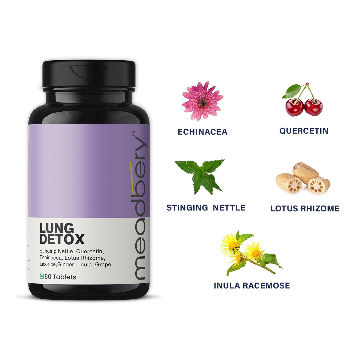 Meadbery Lung Detox Tablets - Swadesiicart
