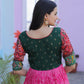 Jyoti Fashion Women's Pink Patola with Foil Print Dola Silk Anarkali Dress | Swadesiicart