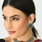 Mominos Fashion Johar Kamal Oxidised Silver-Plated Mirror Design Necklace Choker Set For Women | Swadesiicart