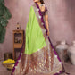 Aastha Fashion Parrot Green Silk Sarees Weaving Saree