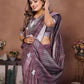 Aastha Fashion Lavender Linen Weaving Saree