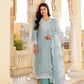 Vaasva Women Sky Blue Linen Floral Printed Kurta, Pant & Dupatta set | Swadesiicart