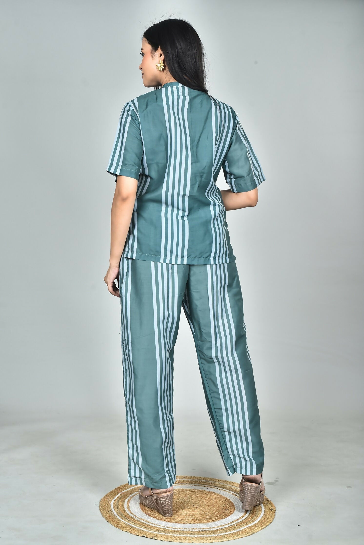 Morchari Digital Print Semi Muslin Co-Ord Set Top & Trouser-Multicolor - Swadesiicart