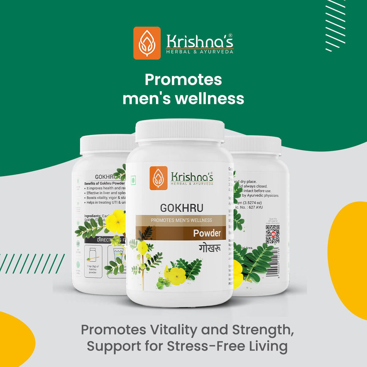 Krishna'S Herbal & Ayurveda Gokhru Powder | Swadesiicart