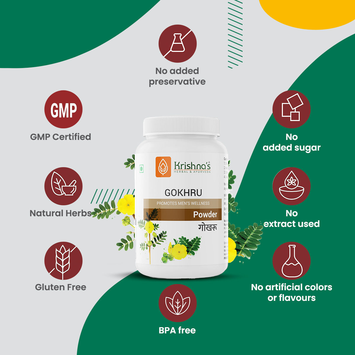 Krishna'S Herbal & Ayurveda Gokhru Powder | Swadesiicart