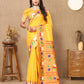 Lorenvalley Fashion Gold Soft Paithani Silk Woven Design Rich Zari Meenakari Weaving Saree - Swadesiicart