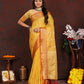 Lorenvalley Fashion Gold Soft Katan Silk Woven Design Zari Weaving Pallu Saree - Swadesiicart