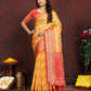 Lorenvalley Fashion Gold Organza Silk Woven Design with Rich Meenakari Weaving Pallu Saree - Swadesiicart