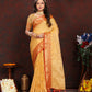Lorenvalley Fashion Gold Soft Katan Silk Woven Design Zari Weaving Pallu Saree - Swadesiicart