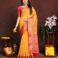 Lorenvalley Fashion Gold Organza Silk Woven Design with Rich Meenakari Weaving Pallu Saree - Swadesiicart