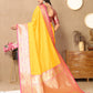 Lorenvalley Fashion Gold Soft Silk weaving Design Rich Zari Weaving Saree - Swadesiicart